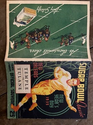1935”Historic” 1st Sugar Bowl Temple v Tulane football program/POP WARNER-NRMT!! - Image 1 of 4