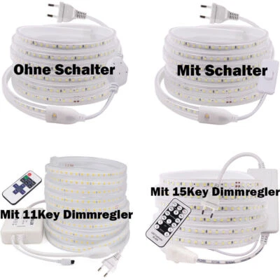 220V 230V LED Strip Streifen SMD 2835 Lichtleiste Lichtband Licht Schlauch 1-25M - Bild 1 von 4