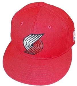 Portland Trail Blazers Flat Brim Fitted Red Adidas Hat - Picture 1 of 1