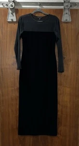 Vintage Karen Kane Black Velvet Formal Dress With See Thru Stretch Long Sleeves - Picture 1 of 3