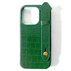 Coque téléphone Apple iPhone 15 Pro Max Crystal MagSafe en cuir vert - Photo 1 sur 2