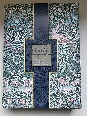 NEW WILLIAM MORRIS Home 3PC Queen Cotton Duvet Cover Set Bird Dark Mineral - Image 1 of 4