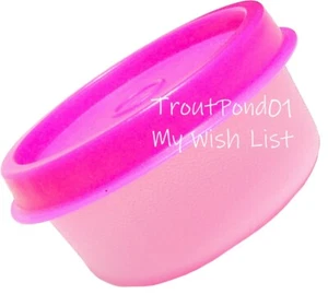 Tupperware Smidgets Mini kleine Schüssel Behälter 1 Unze hellrosa und neonpinkes Siegel neu - Bild 1 von 3