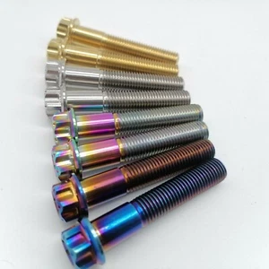 Titan Ti M10X55mm M10X60mm 1,25 mm GR5 Motorrad Torx Kopf Flanschbolzen 2 Stück - Bild 1 von 4