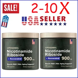 NAD+ Nicotinamide Riboside+Resveratrol Anti-Aging Supplement Liposomal 2-10 Pk - Picture 1 of 16