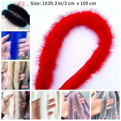 MARKENLOS Original Pelz Nerz Wolle Rand Bias Borte Band DIY Ränder Plüsch Fluffy Nähen 1x