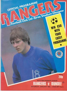 Programme / Programma Glasgow Rangers v Dundee 19-01-1980 - Imagen 1 de 1