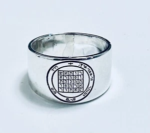 Ring Amulett Siegel von König Salomo Kabbala Talisman des Wohlstands 925 Silber - Bild 1 von 3