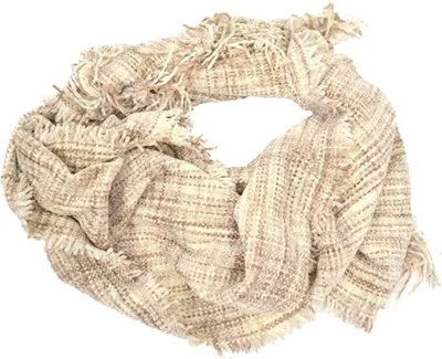 Cachecol Charter Club estampado xadrez tecido chenille envoltório camelo 🔴Marca designer - Imagem 1 de 4