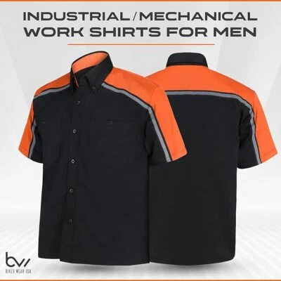 MEN'S MECHANICAL/INDUSTRIAL WORK SHIRT- REFLECTIVE SAFETY LINING & FREE SHIPPING - Image 1 of 4