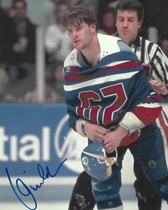 Louie DeBrusk Signed 8x10 Photo Edmonton Oilers Autographed COA - Picture 1 of 1