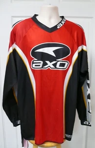 Vintage Axo COMP Long Sleeve Motocross Jersey shirt red black yellow Size XL - Picture 1 of 7