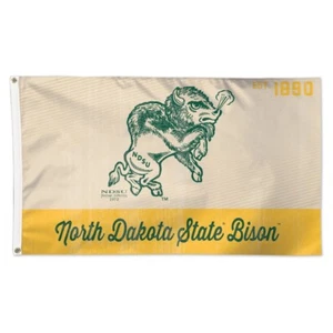 NORTH DAKOTA STATE BISON LOGO VINTAGE EST. 1890 3'X5' DELUXE FLAG NEW WINCRAFT - Picture 1 of 1