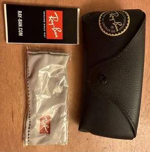 Vintage Rayban Black Vinyl Sunglass Case With Cleaning Cloth And Manual - Picture 1 of 3
