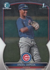 ANGEL CEPEDA BOWMAN CHROME PROSPECTS 1ST ROOKIE CARD RC CUBS #BCP-205 2023 23