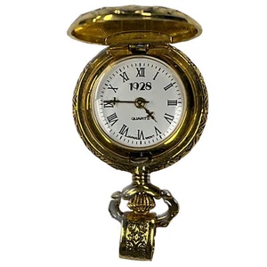 Reloj Bolsillo Moda 1928 Colgante Chapado en Oro Amarillo Cuarzo - Imagen 1 de 1