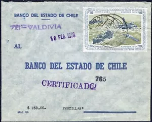 4000 CHILE REGISTERED COVER 1976 SHIPS LIFEBOATS VALDIVIA - FRUTILLAR - Picture 1 of 2