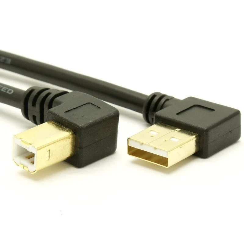 90 Degree Left Angled USB 2.0 Male to B Male angled scanner Printer cable 100cm - Image 1 of 1