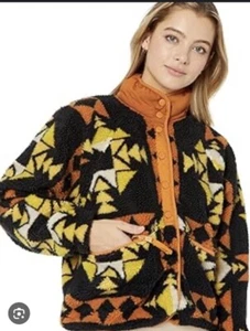 Chaqueta polar Free People FP Movement Rocky Ridge botón delantero negra mediana nueva - Imagen 1 de 1