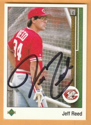 Jeff Reed Cincinnati Reds AUTO Signed 1989 Upper Deck Joliet Illinois - Image 1 of 2