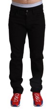Dolce & Gabbana Black Cotton Straight Men Jeans STAFF Men's Pants Authentic