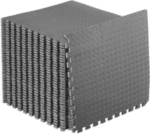 Durevole EVA Set di Tappetini per Esercizi ad Incastro - Grigio Puzzle Piastrelle in Schiuma, 144 Sq Ft - Foto 1 di 8