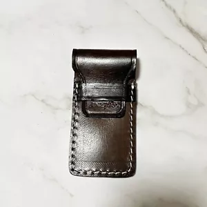 Estuche de cuero curtido vegetal de 5x2,5 pulgadas - Bolsa con solapa para navaja de bolsillo o EDC - Imagen 1 de 12