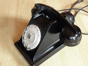 antique Phone BAKELITE TELEPHONE ART DECO PYRAMID bell RETRO DIAL PHONE vinetage - Picture 1 of 8