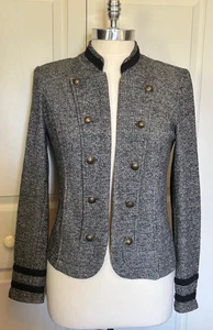 Tommy Hilfiger schwarz grau Military Band Captains Open Front Jacke Blazer Gr. S - Bild 1 von 11