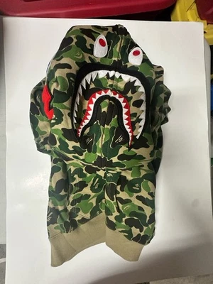 Bape By A Bathing Ape Men's S Camo Shark Full Zip Hoodie Multicolor Green WGM - Image 1 of 4