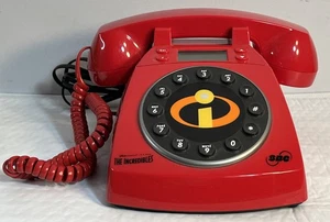 Teléfono fijo vintage Disney Pixar Los Increíbles rojo SBC coleccionable probado - Imagen 1 de 7