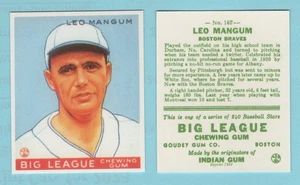 1933 Goudey Baseball Reprint # 162 Leo Mangum -- Boston Braves --Box 741 - Picture 1 of 1