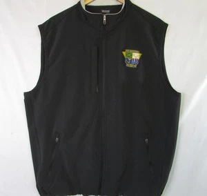 Pebble Beach Vest Mens Large Black Softshell Water Wind Resistant Golf Crest - Picture 1 of 12