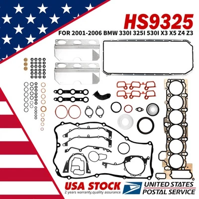 Juego completo de juntas de motor aptas para BMW 325i 530i X3 X5 2001-2006 2,5 L 3,0 L HS9325 EE. UU. Foto 1 de 4