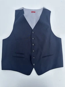 John Varvatos Mens Vest Size L Blue/ White And Black Striped Formal Button Up - Picture 1 of 4