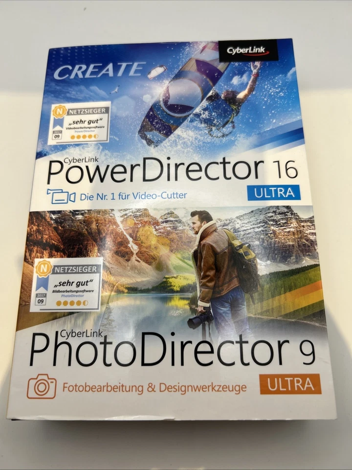 CyberLink PowerDirector 16 Ultra & Photo Director 9 Ultra Combo NEW GERMAN BOX - Image 1 of 4