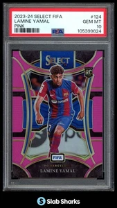 2023 PANINI SELECT FIFA #124 LAMINE YAMAL PINK PRIZM ROOKIE RC /75 PSA 10 - Picture 1 of 3