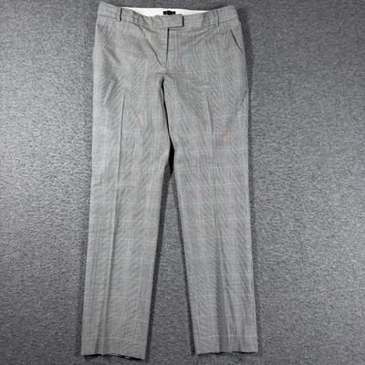 Pantalones elásticos de lana de la colección J.Crew para mujer 8 grises a cuadros Foto 1 de 4