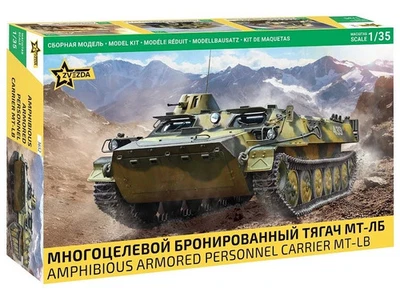 ZVEZDA 1:35 KIT MEZZO MILITARE AMPHIBIOUS ARMORED PERSONNEL CARRIER MT-LB  3652 - Immagine 1 di 3