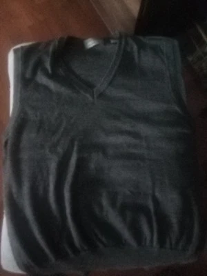 Chaleco Lord & Taylor 100% Lana Merino Italiana Gris Cuello en V Para Hombre Talla Grande De Colección Foto 1 de 4