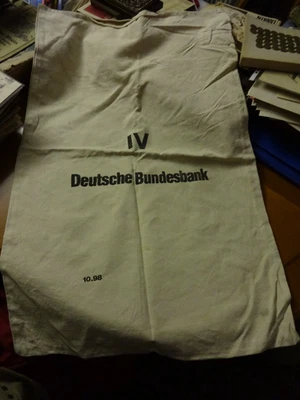 Großer Geldsack, Deutsche Bundesbank, Größe "IV" aus Leinen/Jute, altes Original - Bild 1 von 3