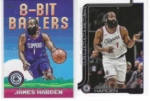 2025-26 Topps James Harden 8-Bit Ballers #8B-16 & base #143 Clippers - Picture 1 of 1