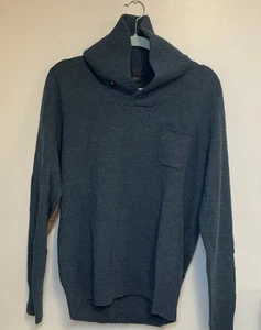 J Crew Pullover Herren M türkis 100 % Merinowolle Ellenbogenaufnäher Leder Schalkragen gebraucht, in einwandfreiem Zustand - Bild 1 von 6