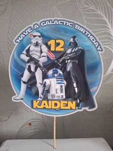 Personalised Star Wars Birthday Cake Topper - Picture 1 of 3