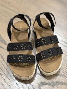 Steve Madden "Kimbrly" Mädchen Gr. 2 Espadrille Plateau Sandale schwarz - Bild 1 von 5