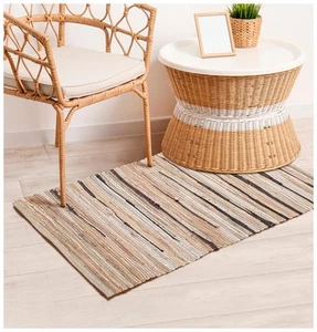 Alfombra Alfombras Algodón Lino 2x3 Pies Multicolor Chindi para Salón Dormitorio con... - Imagen 1 de 9