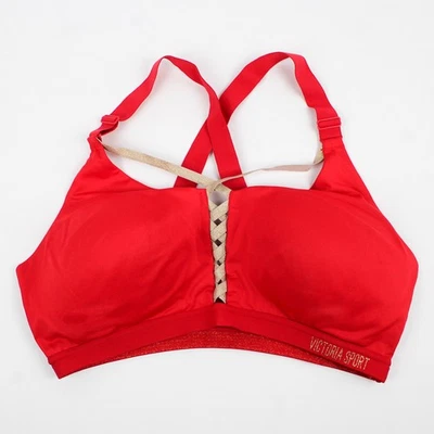 Sujetador deportivo Victoria's Secret rojo con detalles dorados brillantes para mujer XL Foto 1 de 4