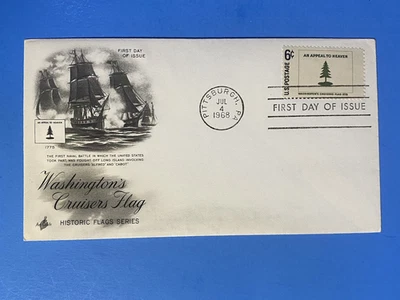 1968 FIRST DAY COVER - 6c -WASHINGTONS CRUISERS FLAG    HISTORIC FLAG SERIES - Image 1 of 2