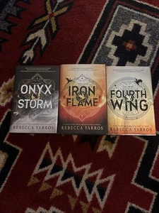 Rebecca Yarros Fourth Wing, Iron Flame, Onyx Storm (Deluxe Ed) Hardcover Lot - Picture 1 of 5