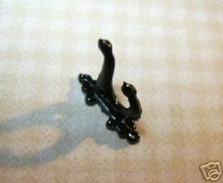 ISLAND CRAFTS Miniature Black Double Coat Hook: DOLLHOUSE Miniatures 1:12 Scale
